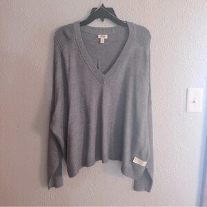 a.n.a Blue Heather V-Neck Sweater